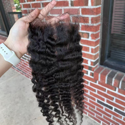 5x5 HD Burmese curly Human Hair Lace Closure