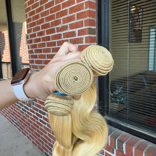 613 Virgin Indian Hair Bundles Body Wave Blond