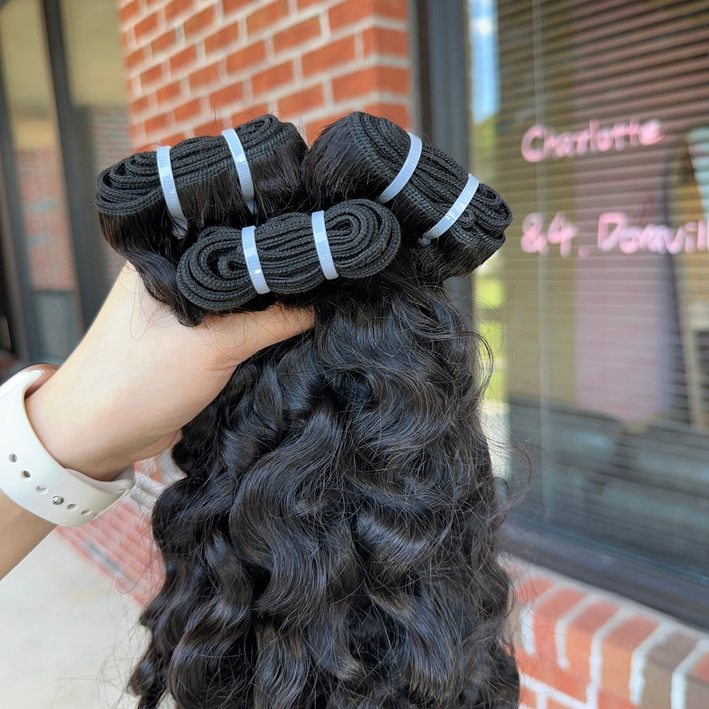Virgin Indian Curly Human Hair Bundles（Flat band) NEW