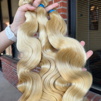 613 Virgin Indian Hair Bundles Body Wave Blond