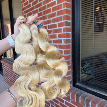 613 Virgin Indian Hair Bundles Body Wave Blond
