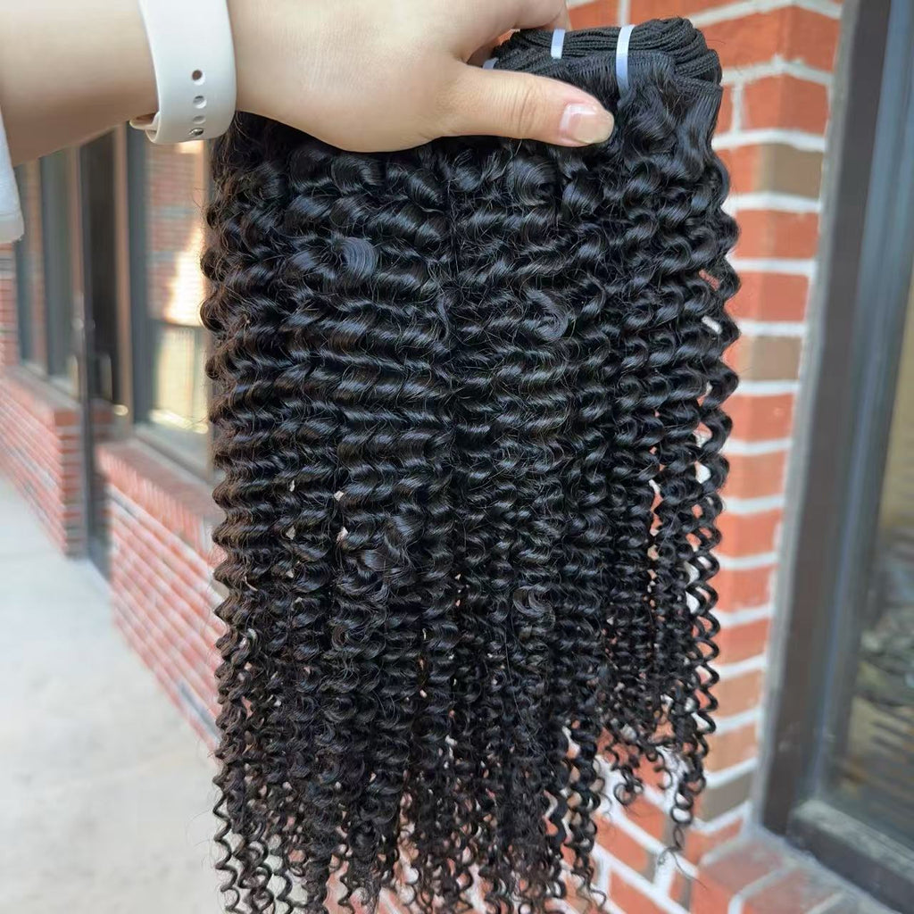 Virgin Indian Kinky Curly Human Hair Bundles （Flat band）