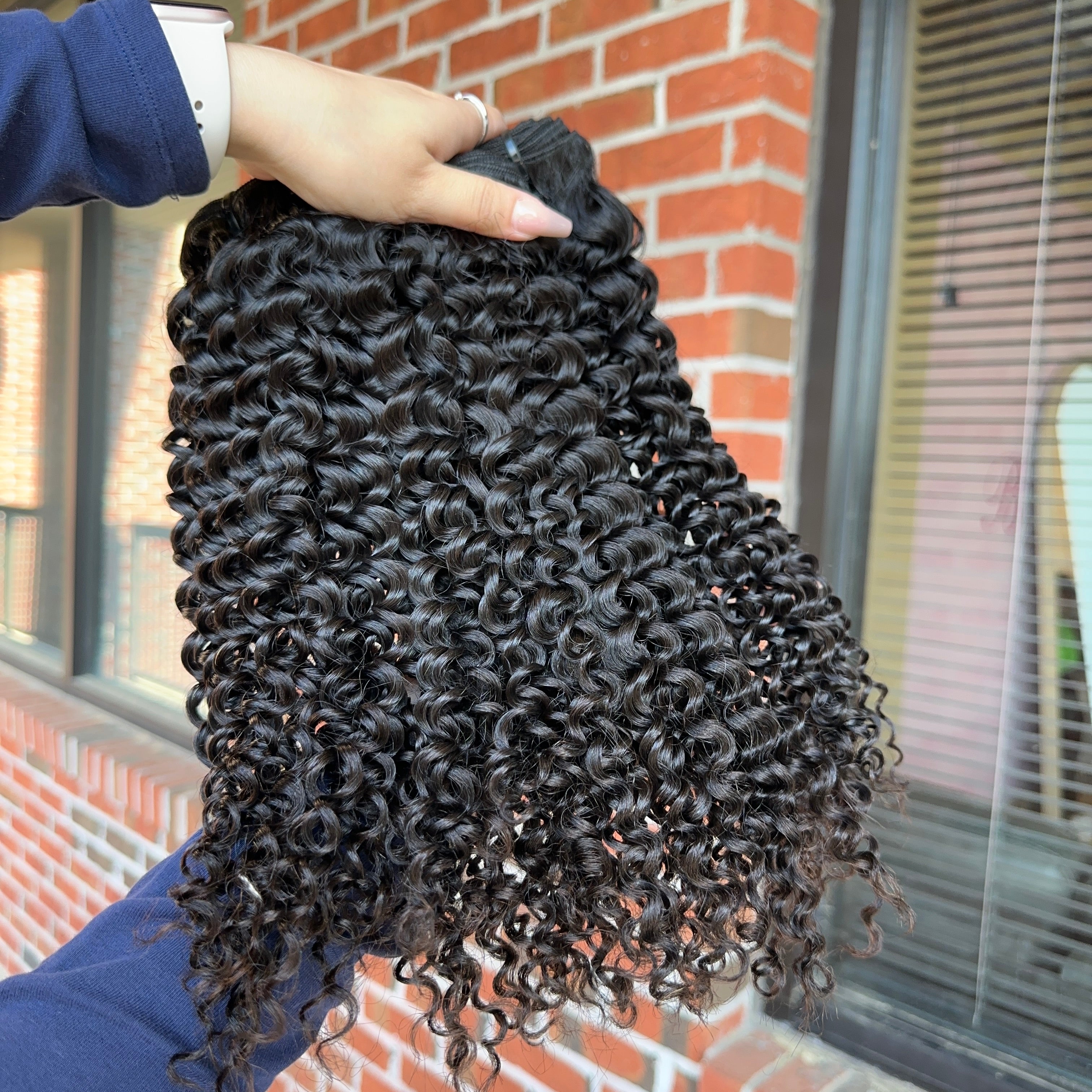 Raw Brazilian Jerry Curly Human Hair Bundles (Yellow band)