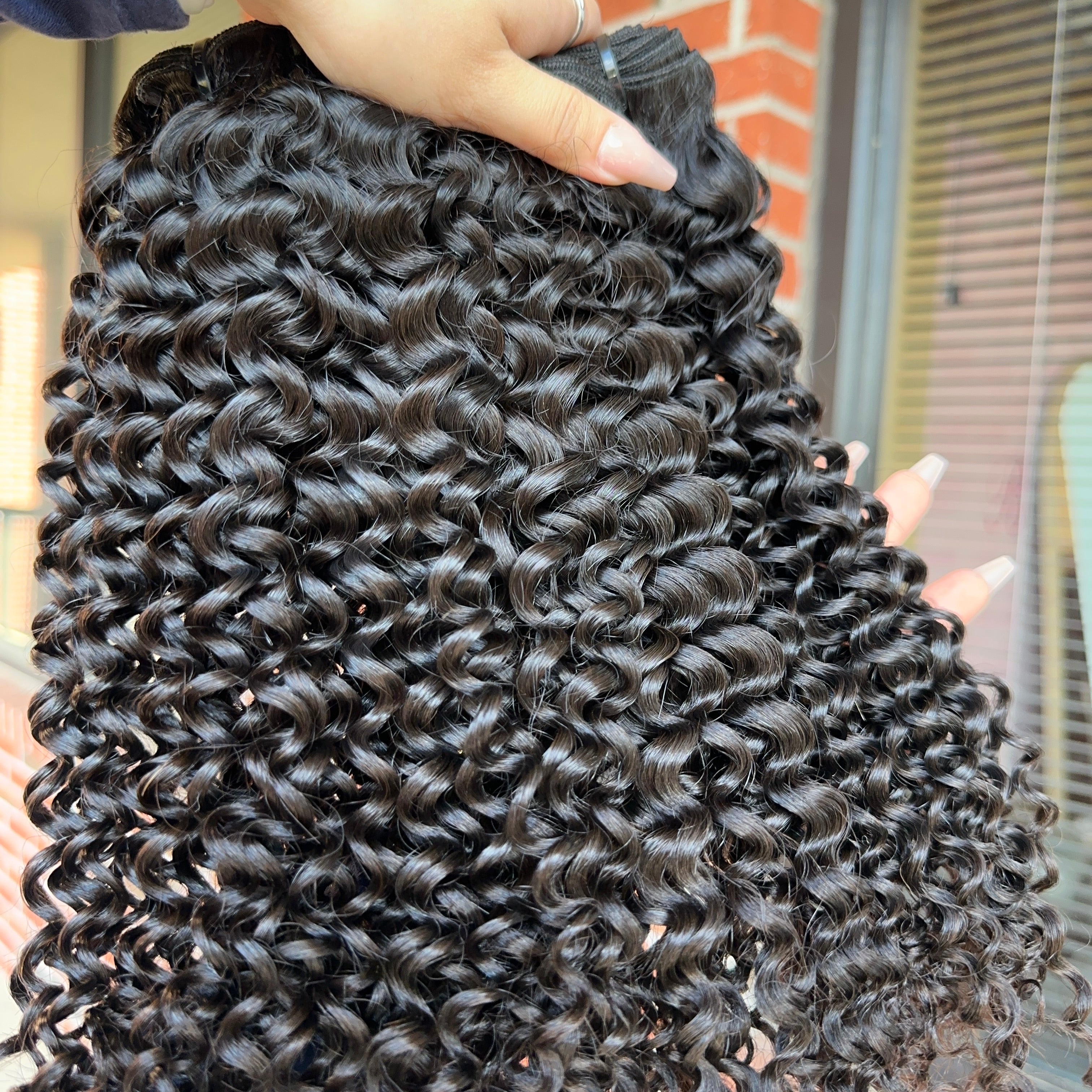 Raw Brazilian Jerry Curly Human Hair Bundles (Yellow band)