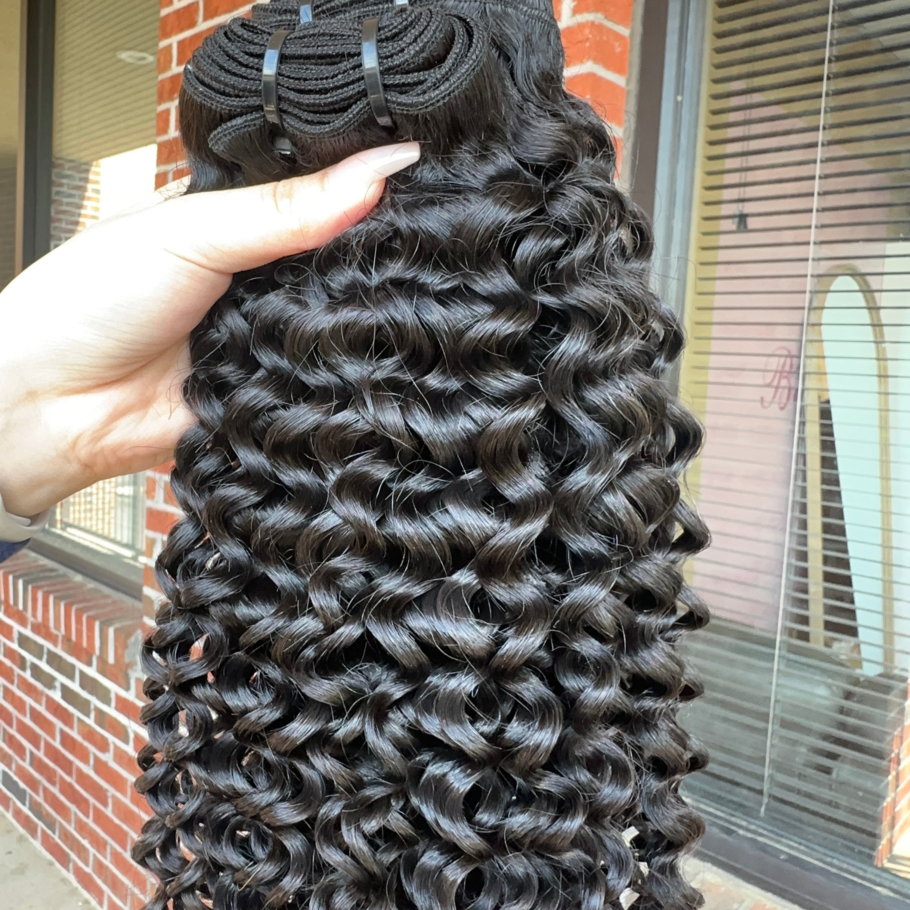 Raw Brazilian Jerry Curly Human Hair Bundles (Yellow band)