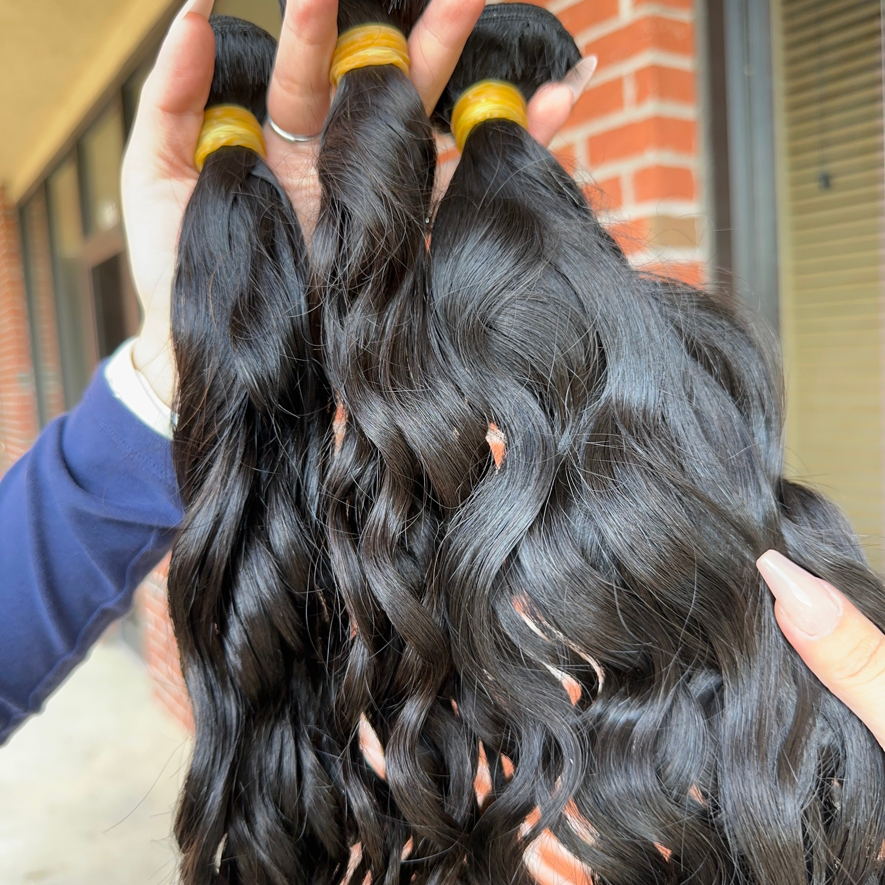 Raw Brazilian Water Wave Human Hair Bundles (Yellow band)