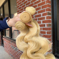 Raw Brazilian #613 Body Wave Human Hair Bundles (Yellow band)