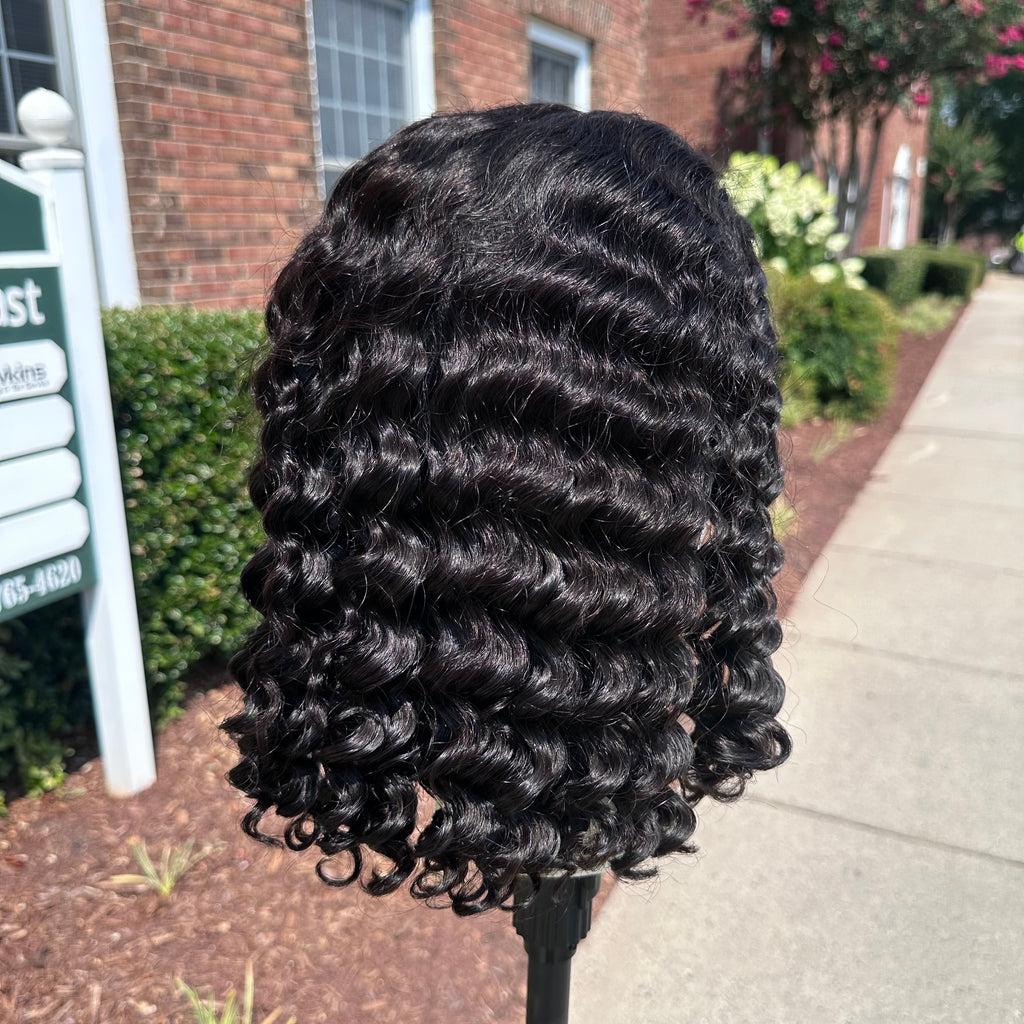 Deep Wave Bob Wig Human Hair 5x5 Closure & 13x4 Frontal Lace Front Short Bob Wig