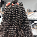 Raw Brazilian Kinky Curly Human Hair Bundles (Yellow band)