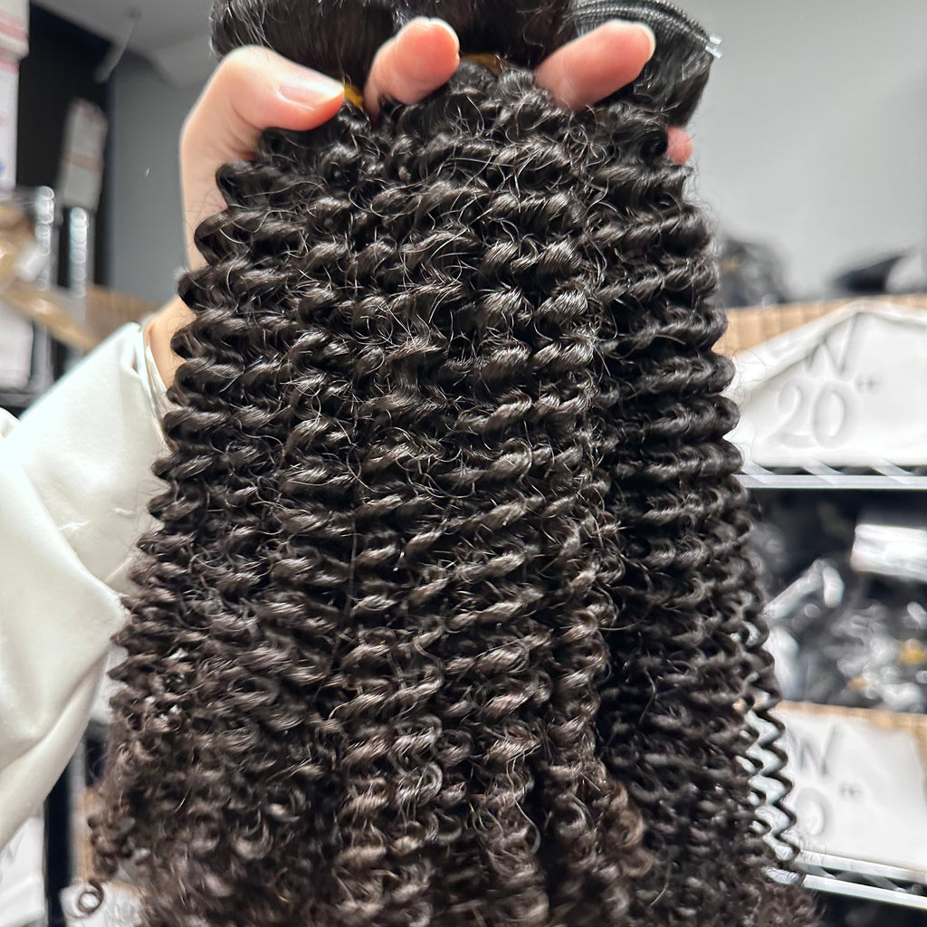Raw Brazilian Kinky Curly Human Hair Bundles (Yellow band)