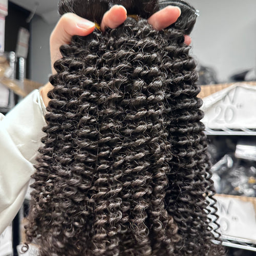 Raw Brazilian Kinky Curly Human Hair Bundles (Yellow band)
