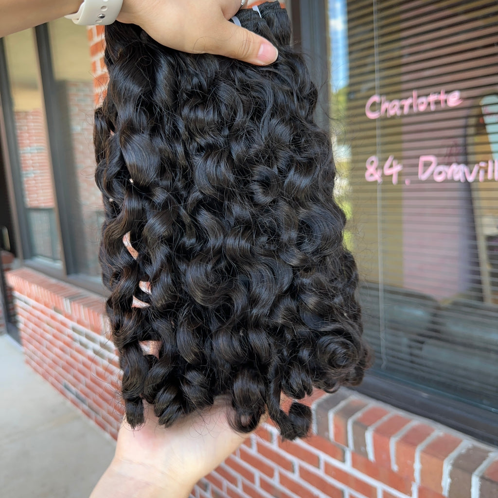 Virgin Indian Curly Human Hair Bundles（Flat band) NEW