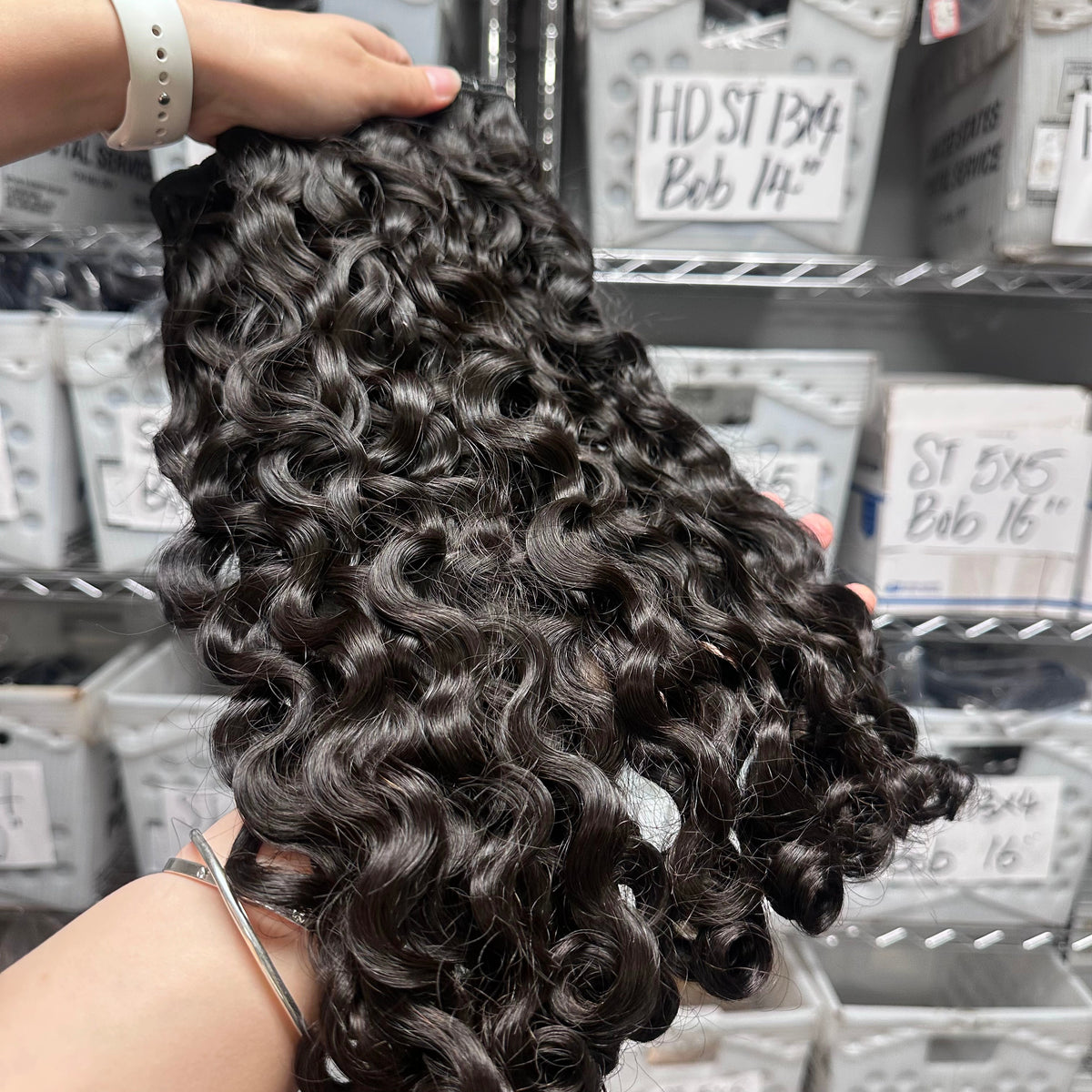 Raw Indian Curly Human Hair Bundles（Pink band) NEW❗️❗️❗️