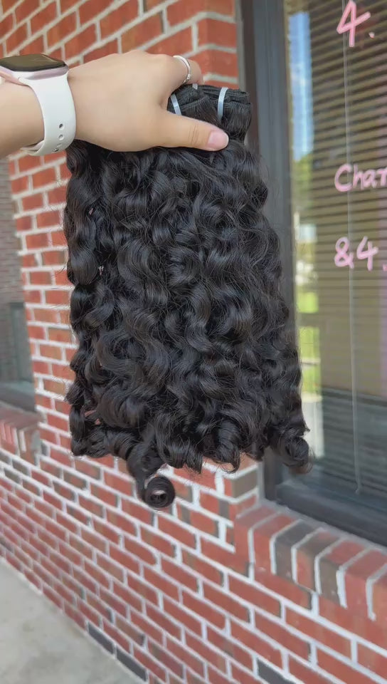 Virgin Indian Curly Human Hair Bundles（Flat band) NEW