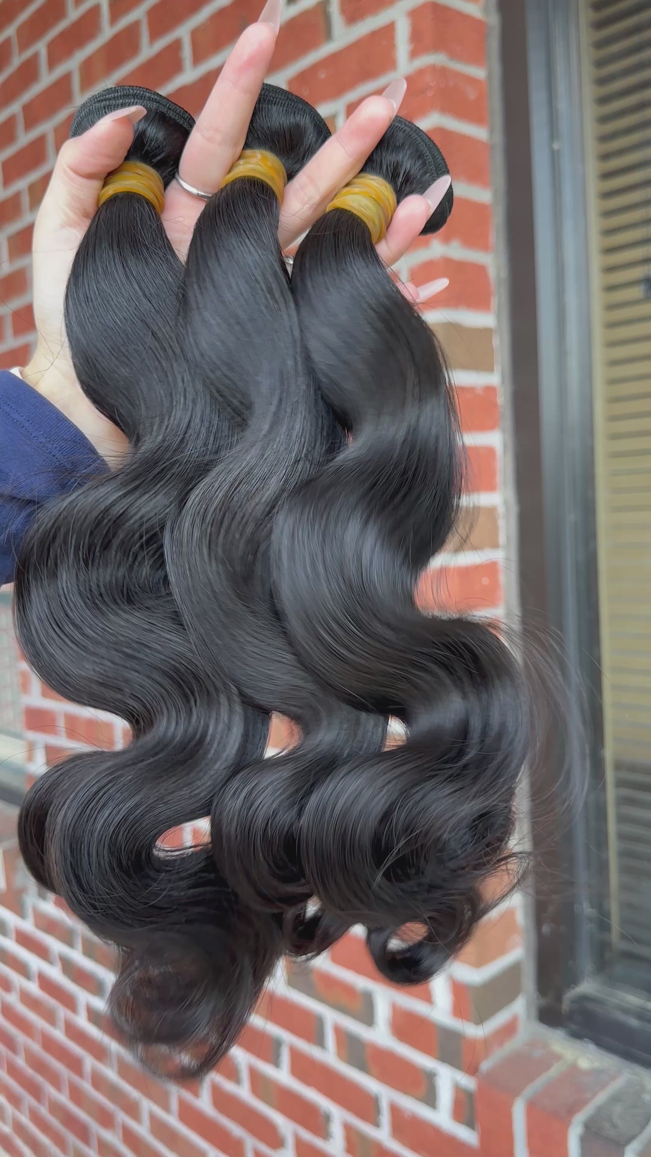 Raw Brazilian Body Wave Human Hair Bundles (Yellow band)