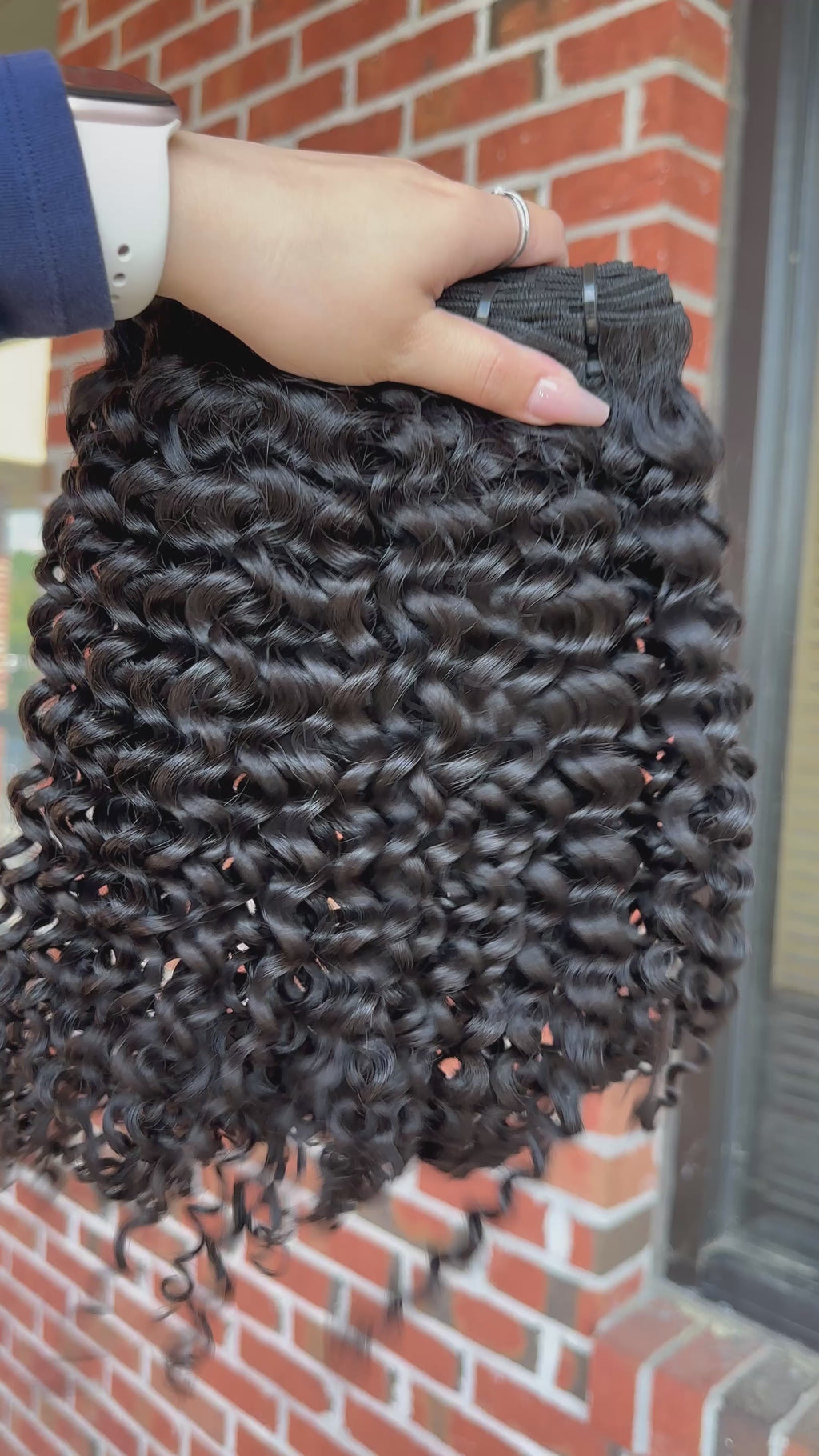 Raw Brazilian Jerry Curly Human Hair Bundles (Yellow band)