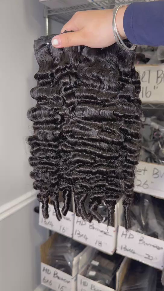 Raw Vietnamese Burmese Curly Human Hair Bundles Curled Ends