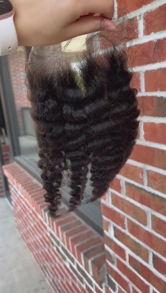 5x5 HD Burmese curly Human Hair Lace Closure