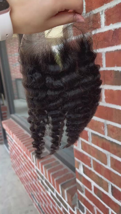 5x5 HD Burmese curly Human Hair Lace Closure