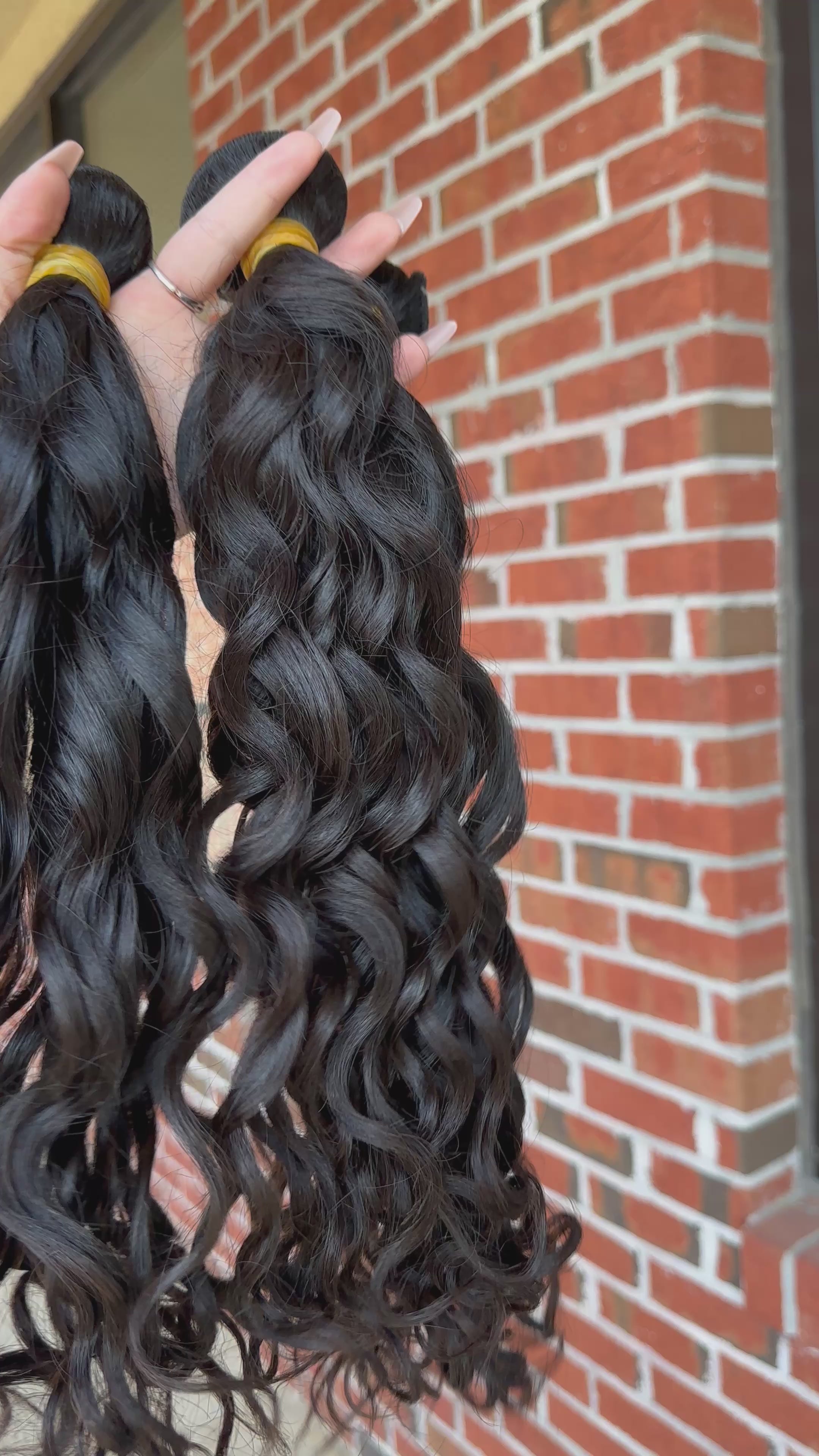 Raw Brazilian Water Wave Human Hair Bundles (Yellow band)