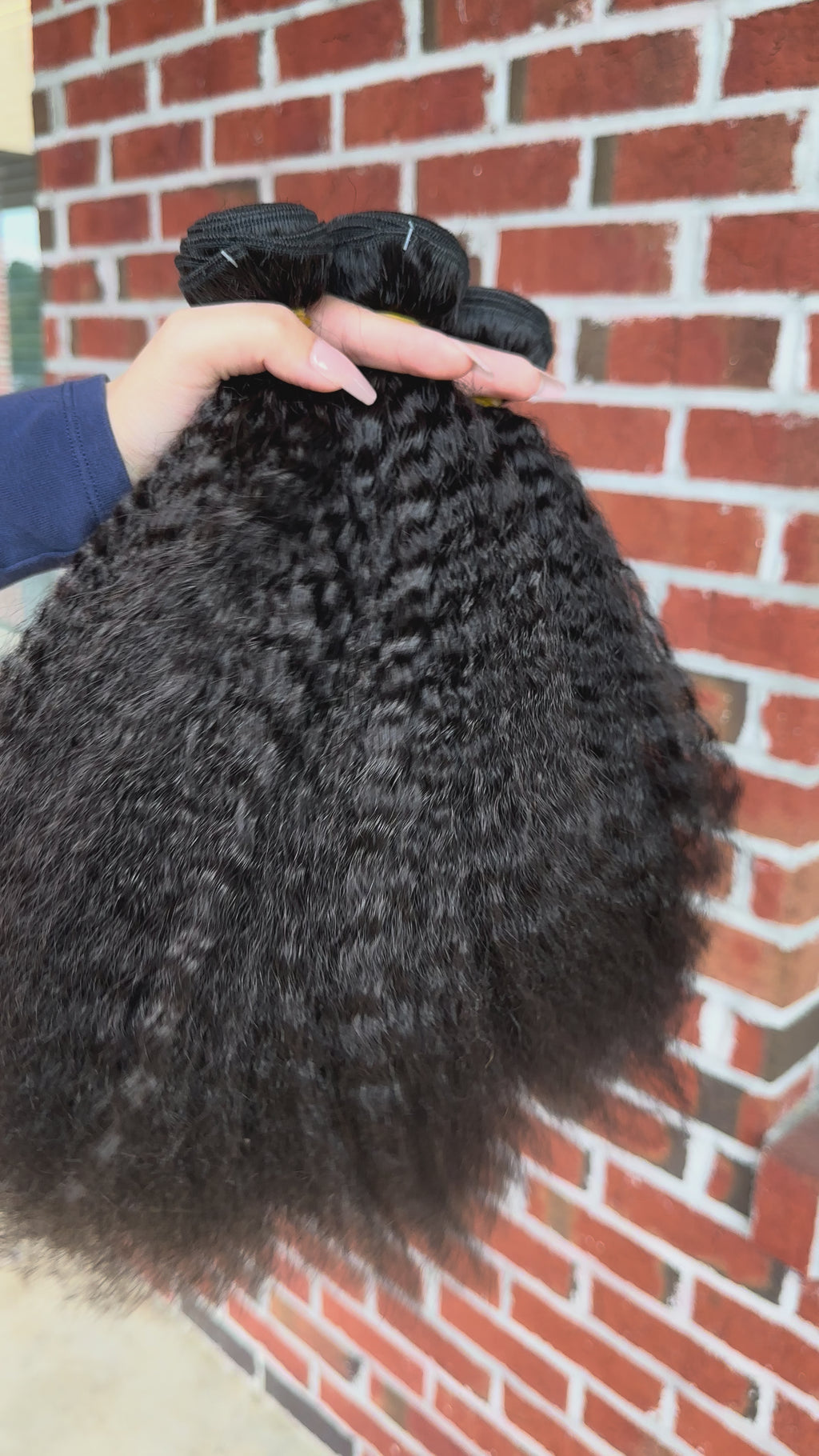 Raw Brazilian Kinky Straight Human Hair Bundles (Yellow band)