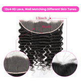 13x4 deep wave frontal closure