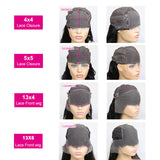 4x4 hd lace wig lace size