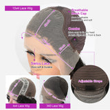 40 inch human hair wig lace size