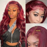 burgundy human hair wig