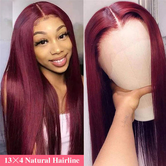burgundy wig straight