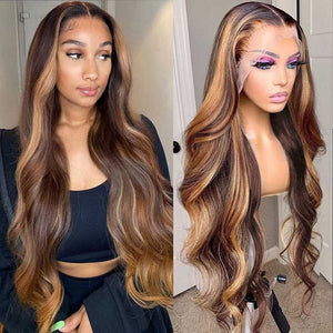 honey blonde body wave wig