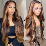 honey blonde body wave wig
