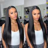 straight side part wig