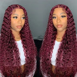 burgundy wig curly